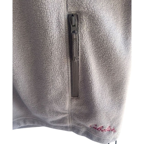 Woman's Cabela's Fleece Vest Full Zip Collar & Cinch Cord Pink Logo Hem 2 XL‎ - Picture 2 of 6